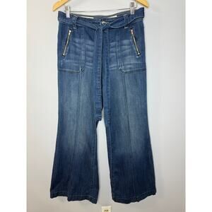 Anthropologie Pilcro Belted Wide Leg High Rise Jeans Women's 30